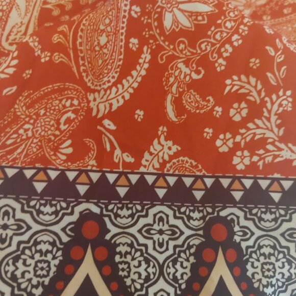Orange Paisley Print Two-Piece Set Size XXL NEW NWOT Fits XL - Picture 5 of 5